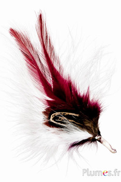 Compositie haan-fazant - 12 cm x 3 cm - wit-bordeaux